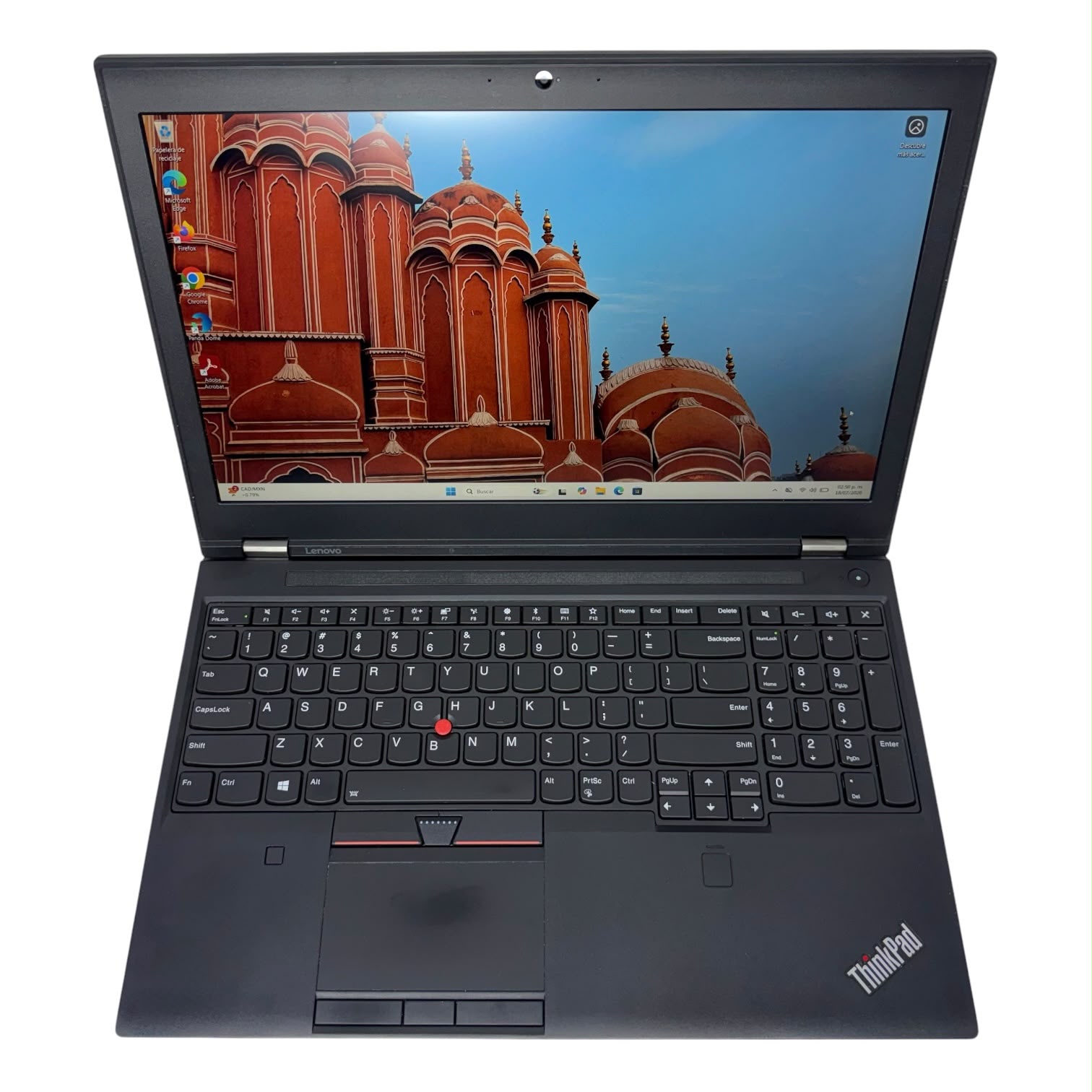 Thinkpad P50, RAM 24Gb, 512GB SSD, Tarjeta gráfica Nvidia M1000M, Usb C, Webcam, Teclado iluminado, Windows 11